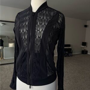 Armani Exchange Black Sheer Bomber Jacket